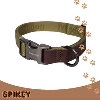 FREEDOG קולר מתכוונן מפשתן צבע ירוק מידה L