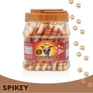 ULTRA PET אולטרה פט עצם עור בקר עטוף סלמון לכלב 450 גרם